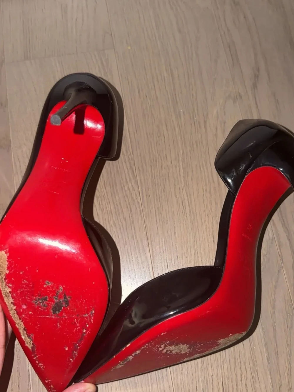 Christian Louboutin Black Patent Pointed D'Orsay Pumps